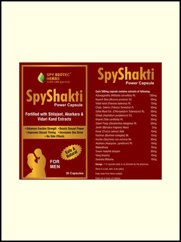 Spy Shakti-Capsules- Ayurvedic Stamina Booster Capsule for Men